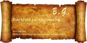 Barthalis Geraszim névjegykártya